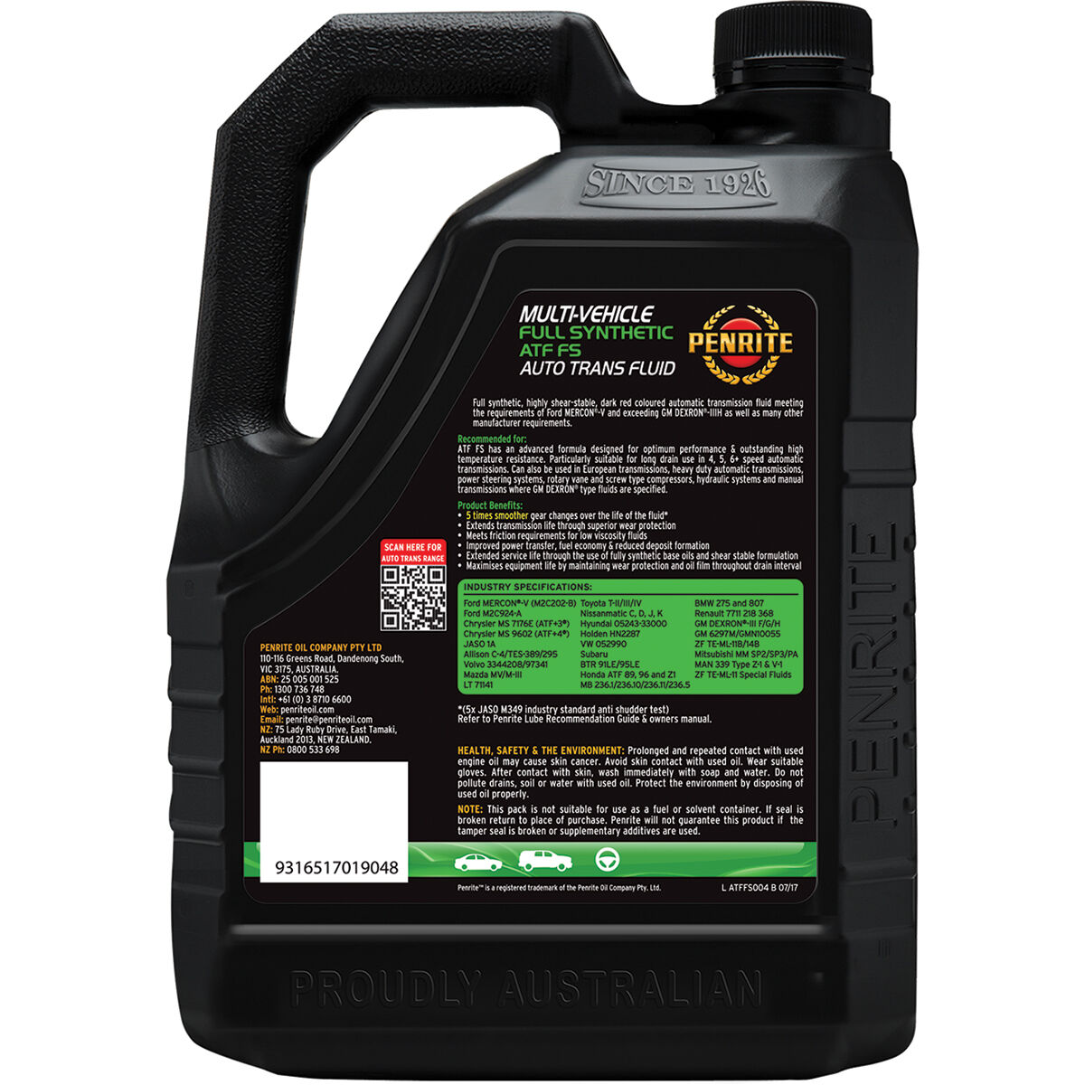 Penrite Automatic Transmission Fluid - FS, 4 Litre, , scaau_hi-res