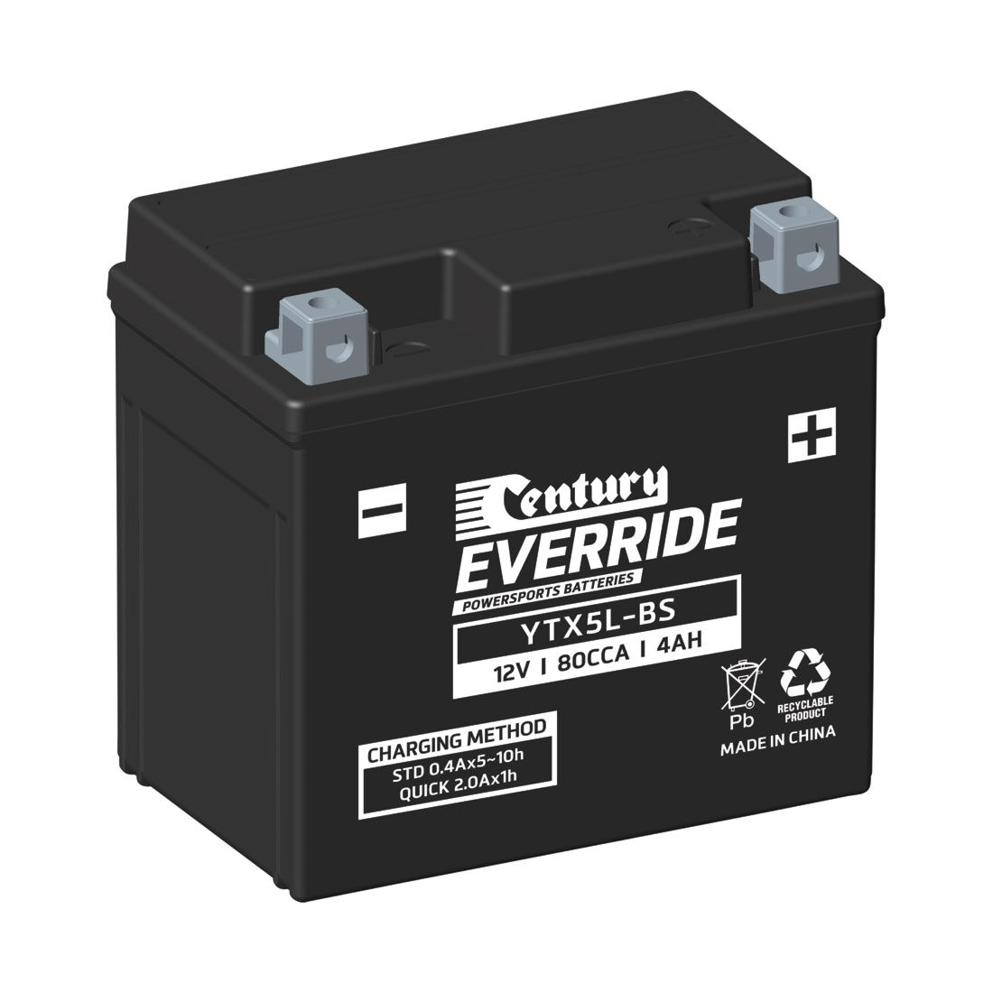Century EverRide Powersports Battery YTX5L-BS, , scaau_hi-res