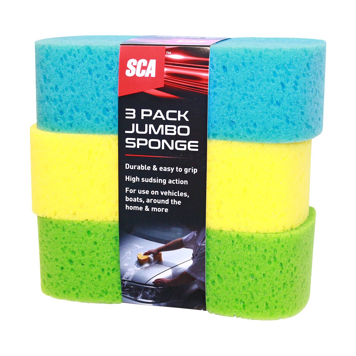 SCA Coloured Jumbo Sponge 3 Pack, , scaau_hi-res