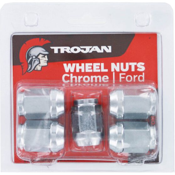 Trojan 1/2" Chrome Wheel Nuts 5 Pack, , scaau_hi-res