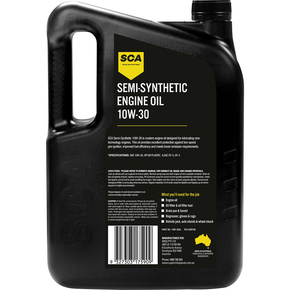 SCA Semi Synthetic Engine Oil 10W 30 5 Litre Supercheap Auto sca-semi-synthetic-engine-oil-10w-30-5-litre-supercheap-auto