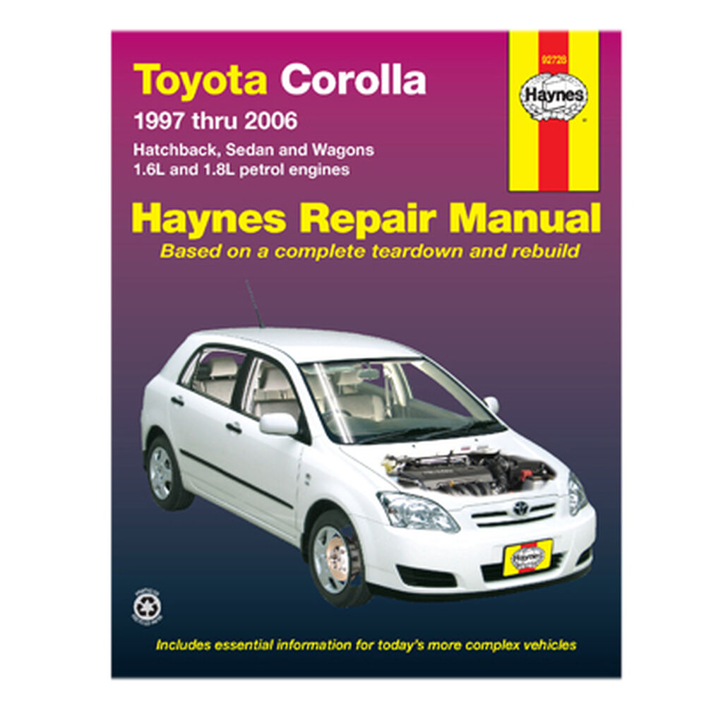 Haynes Car Manual For Toyota Corolla 1997-2006 - 92728 ...