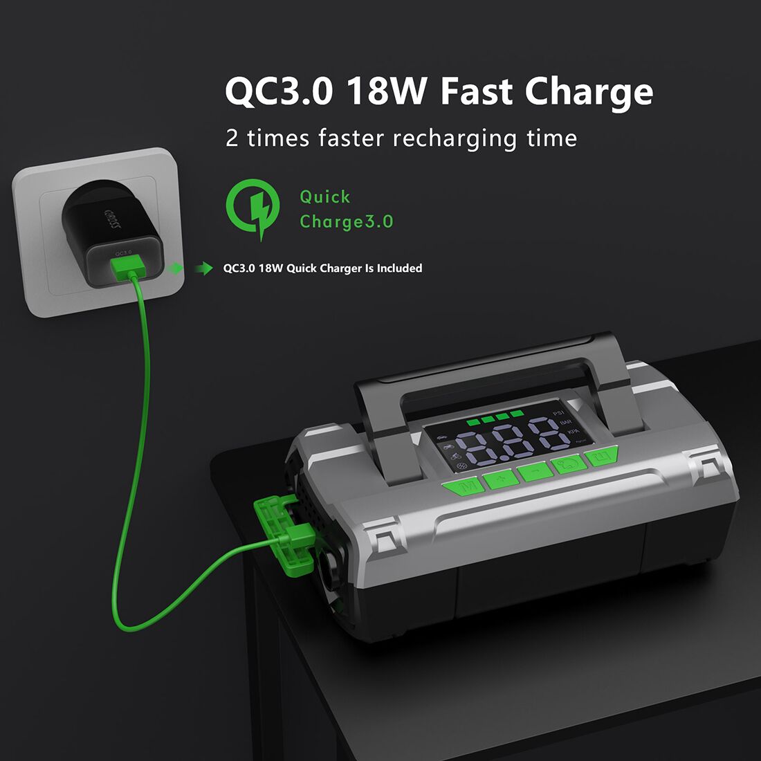 CAROSS T14 12V 2000A Smart Lithium Jump Starter With Built-in Air Compressor & 3 Mode LED Worklight, , scaau_hi-res