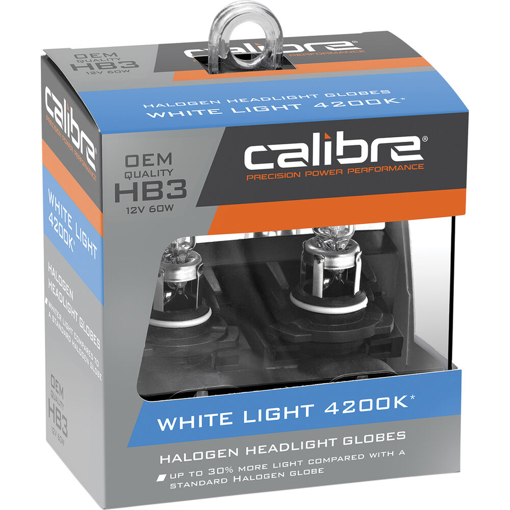 Calibre White Light 4200K Headlight Globes - HB3, 12V 60W, CA4200HB3