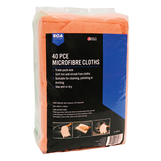 Sca Microfibre Cloths Trade Pack 40 Pack Supercheap Auto