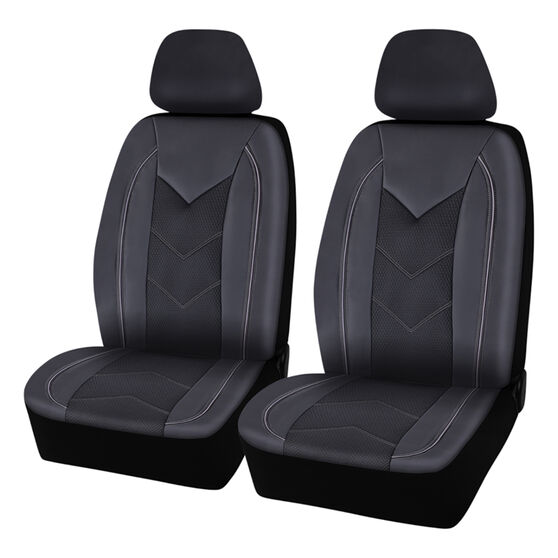 SCA Sports Leather Look And Mesh Seat Covers Black And Grey