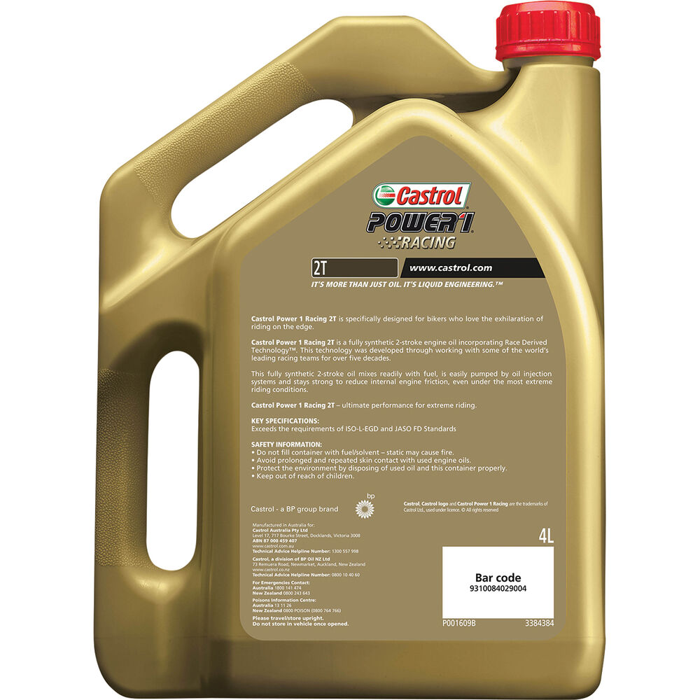 Castrol Power1 Racing 2t Motorcycle Oil 4 Litre Supercheap Auto