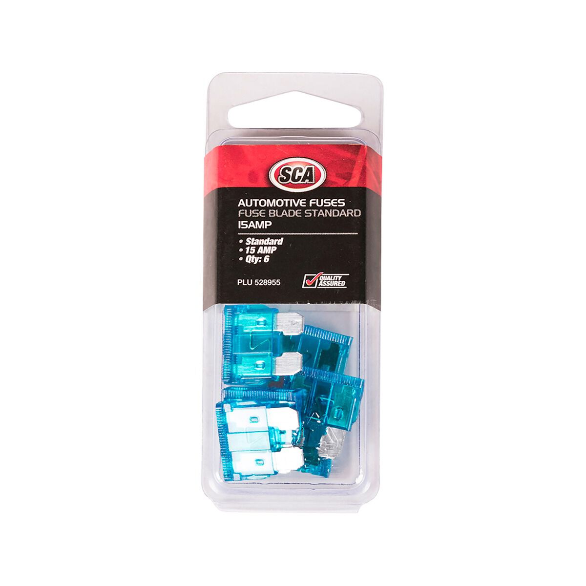 SCA Automotive Fuses - Standard Blade, 15 Amp, 6 Piece, , scaau_hi-res