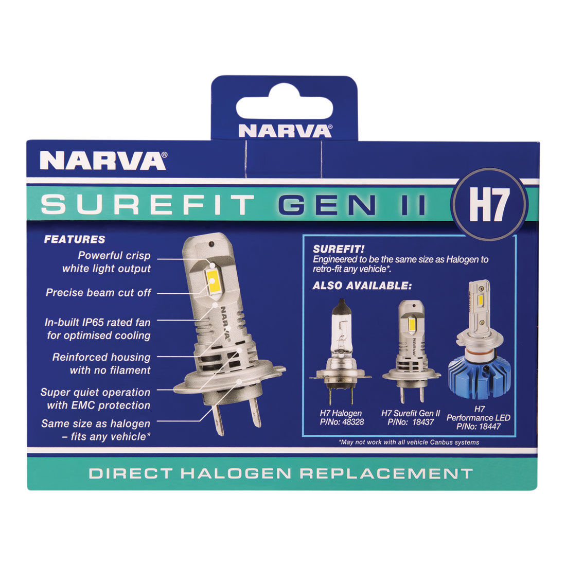 Narva Surefit LED Headlight Globes H7, , scaau_hi-res