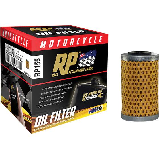 Race Performance Motorcycle Oil Filter RP155, , scaau_hi-res