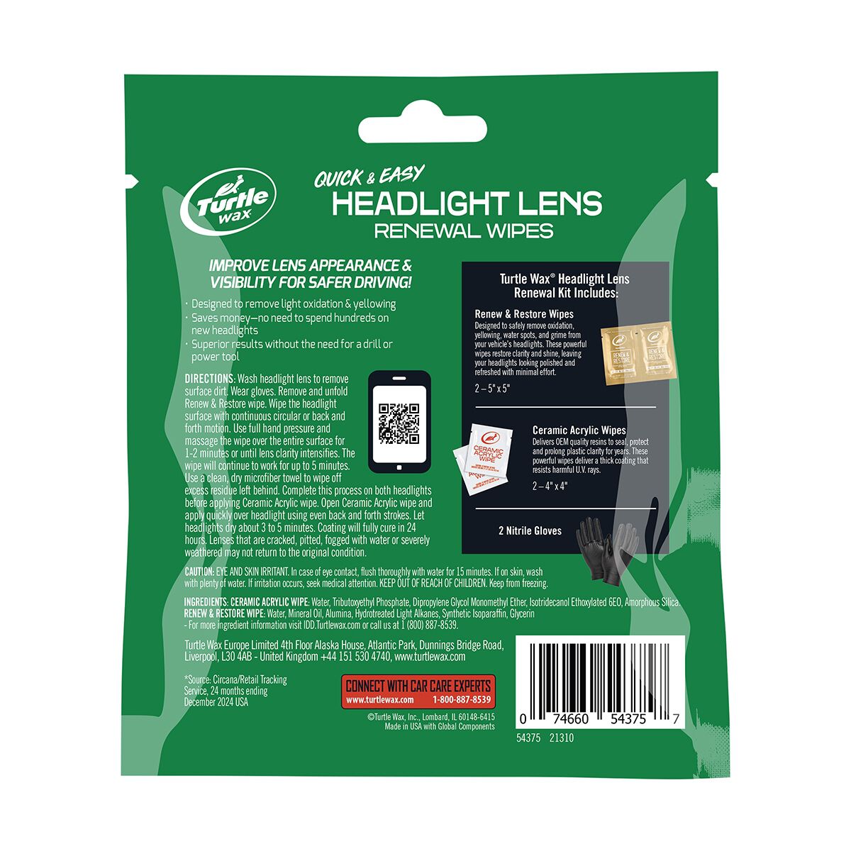 Turtle Wax Headlight Lens Renewal Wipes, , scaau_hi-res