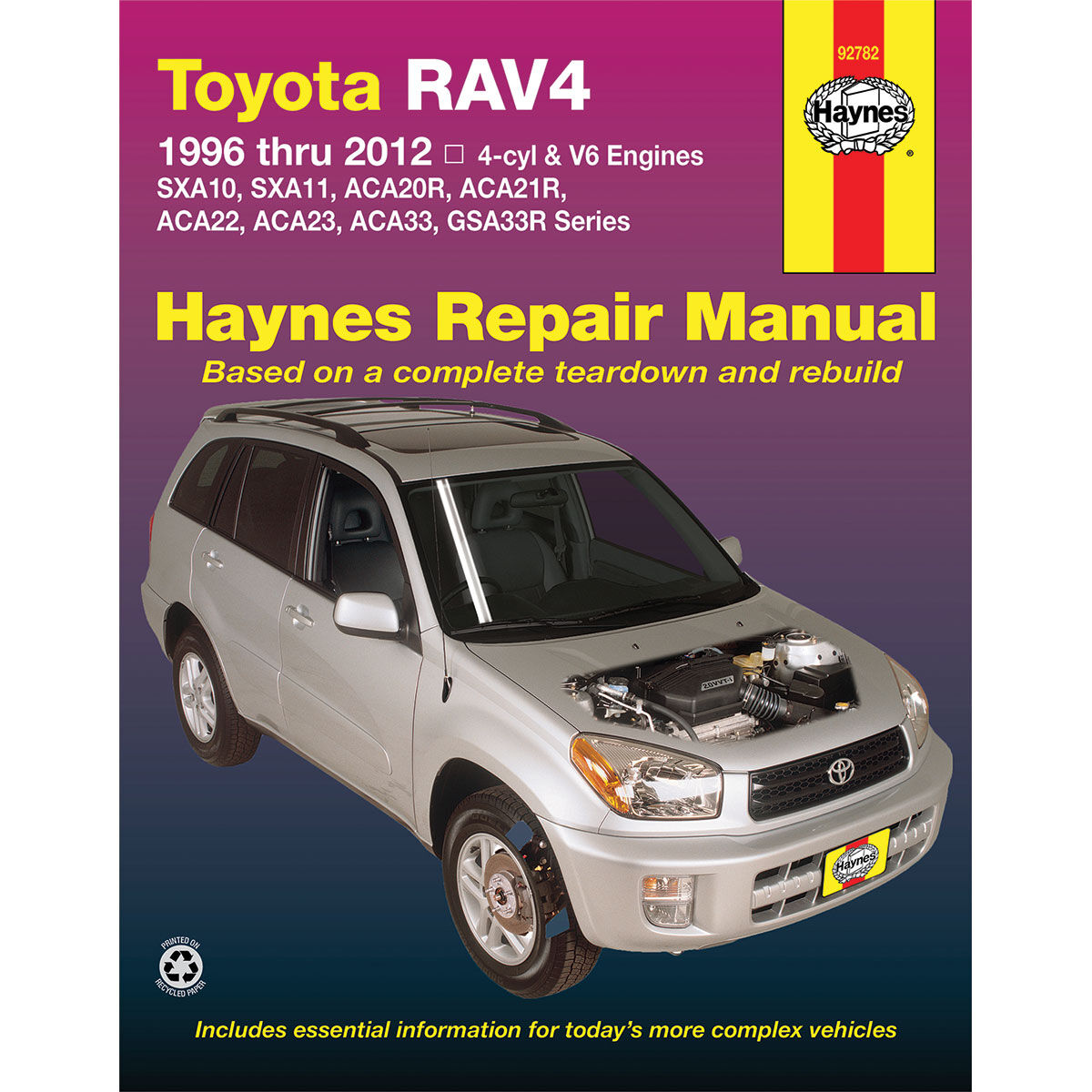 Haynes Car Manual Toyota RAV4, 1994-2012 - 92782, , scaau_hi-res