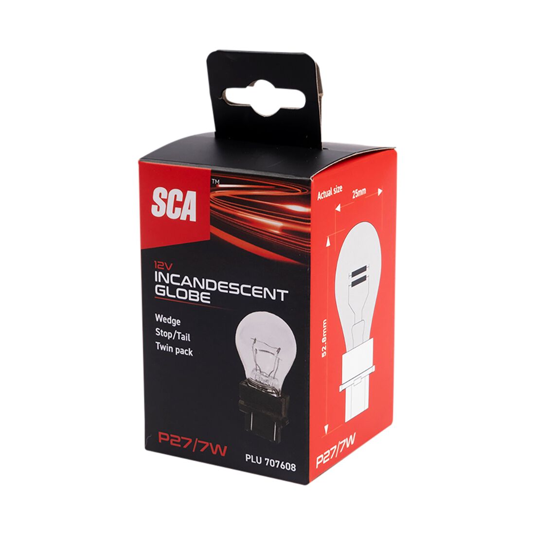 SCA Incandescent Globe - PY27 12V 27/7W - 2 Pack, , scaau_hi-res
