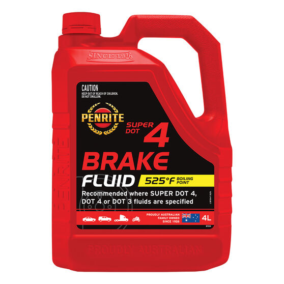 Penrite Brake Fluid Super DOT 4 4L, , scaau_hi-res