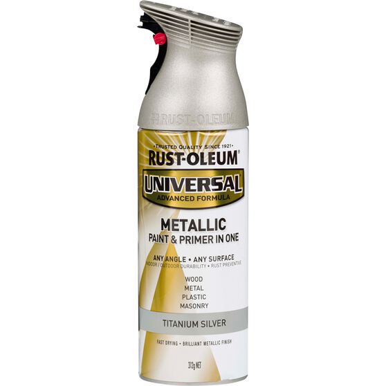 Rust Oleum Aerosol Paint Universal Metallic Titanium 312g Supercheap Auto