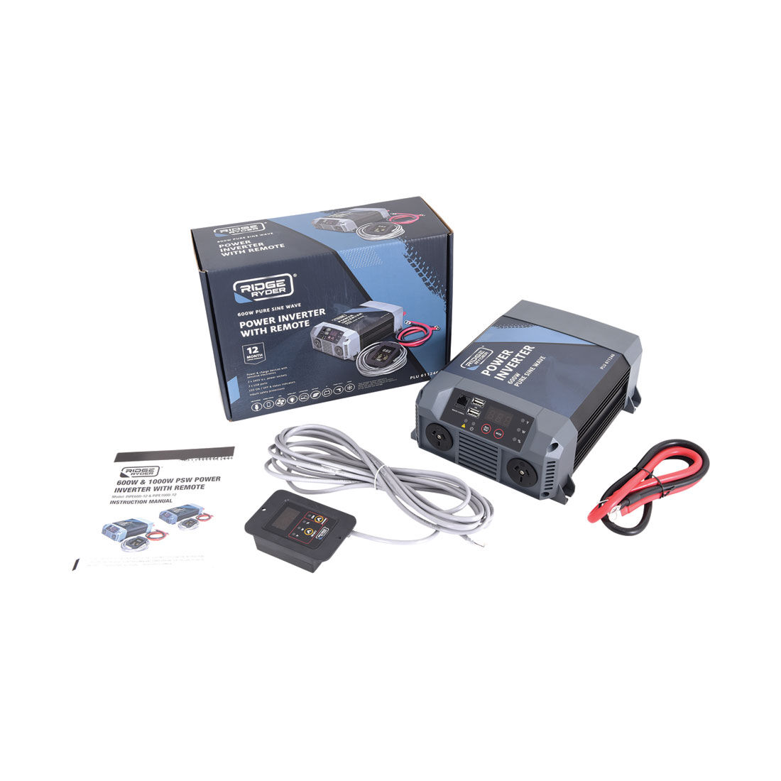 Ridge Ryder Pure Sine Wave Power Inverter 600W, , scaau_hi-res