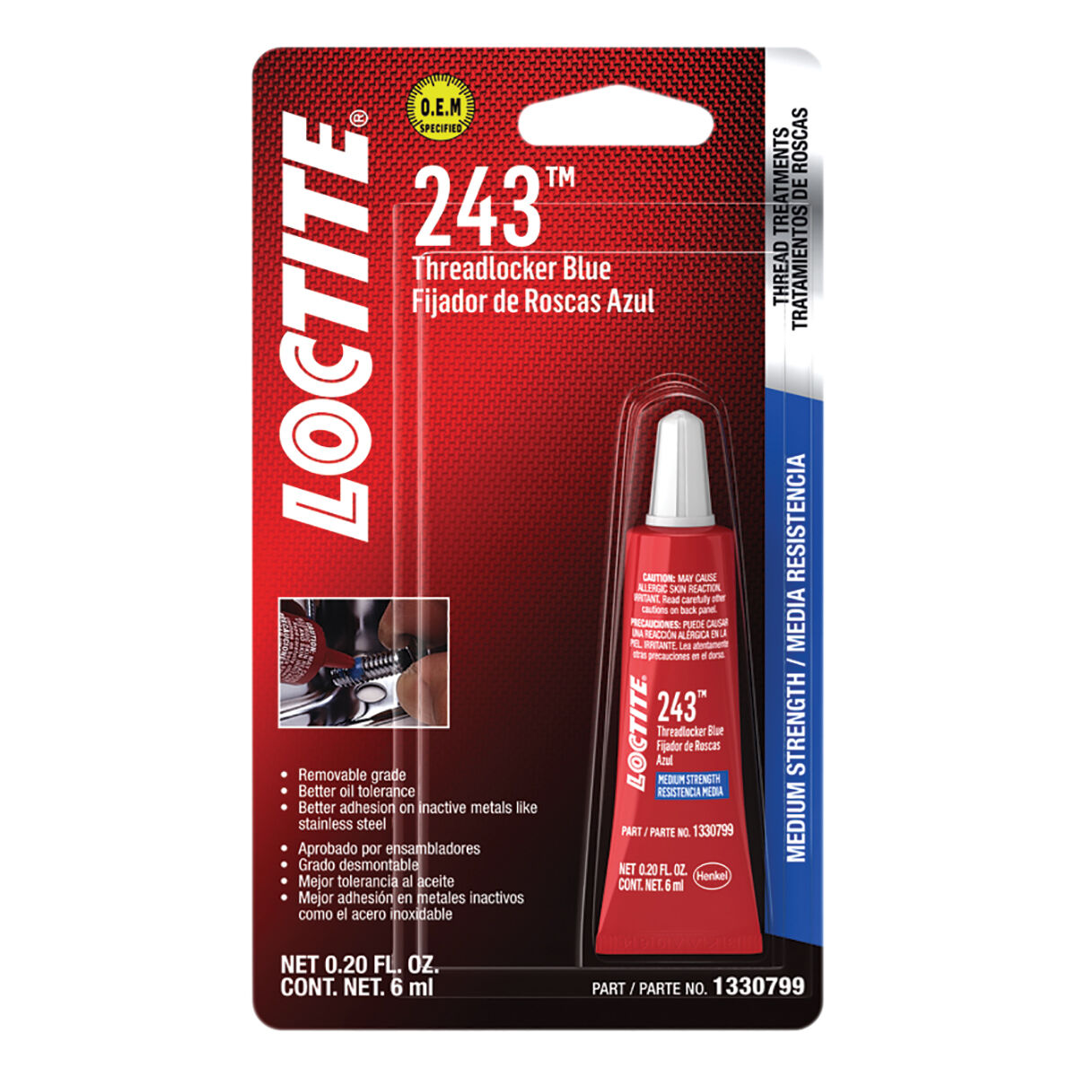 Loctite 243 Medium Strength Threadlocker 6mL, , scaau_hi-res