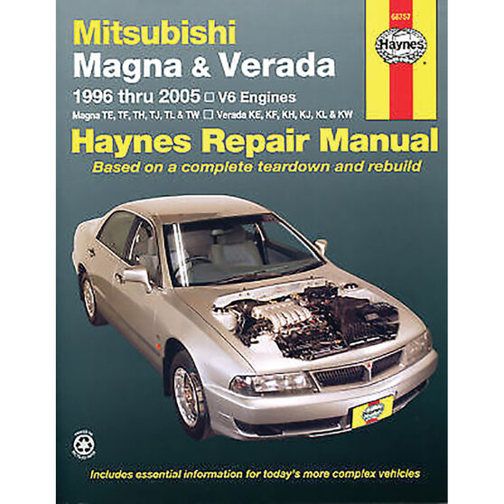 Haynes Car Manual For Mitsubishi Magna and Verada 1996-2002 - 68757, , scaau_hi-res