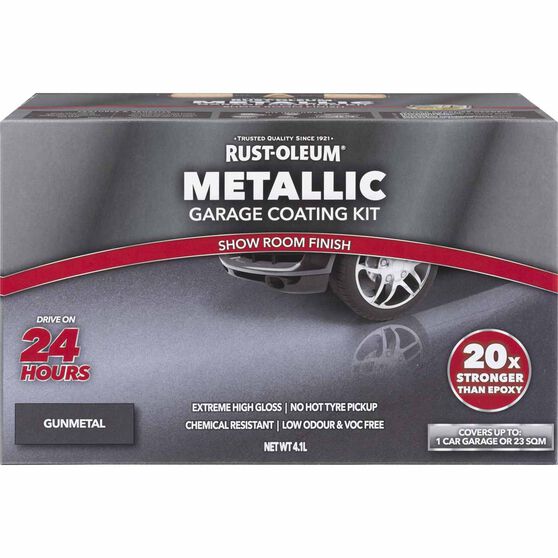 Rustoleum Metallic Gunmetal Floor Kit 1 Car Garage Supercheap Auto