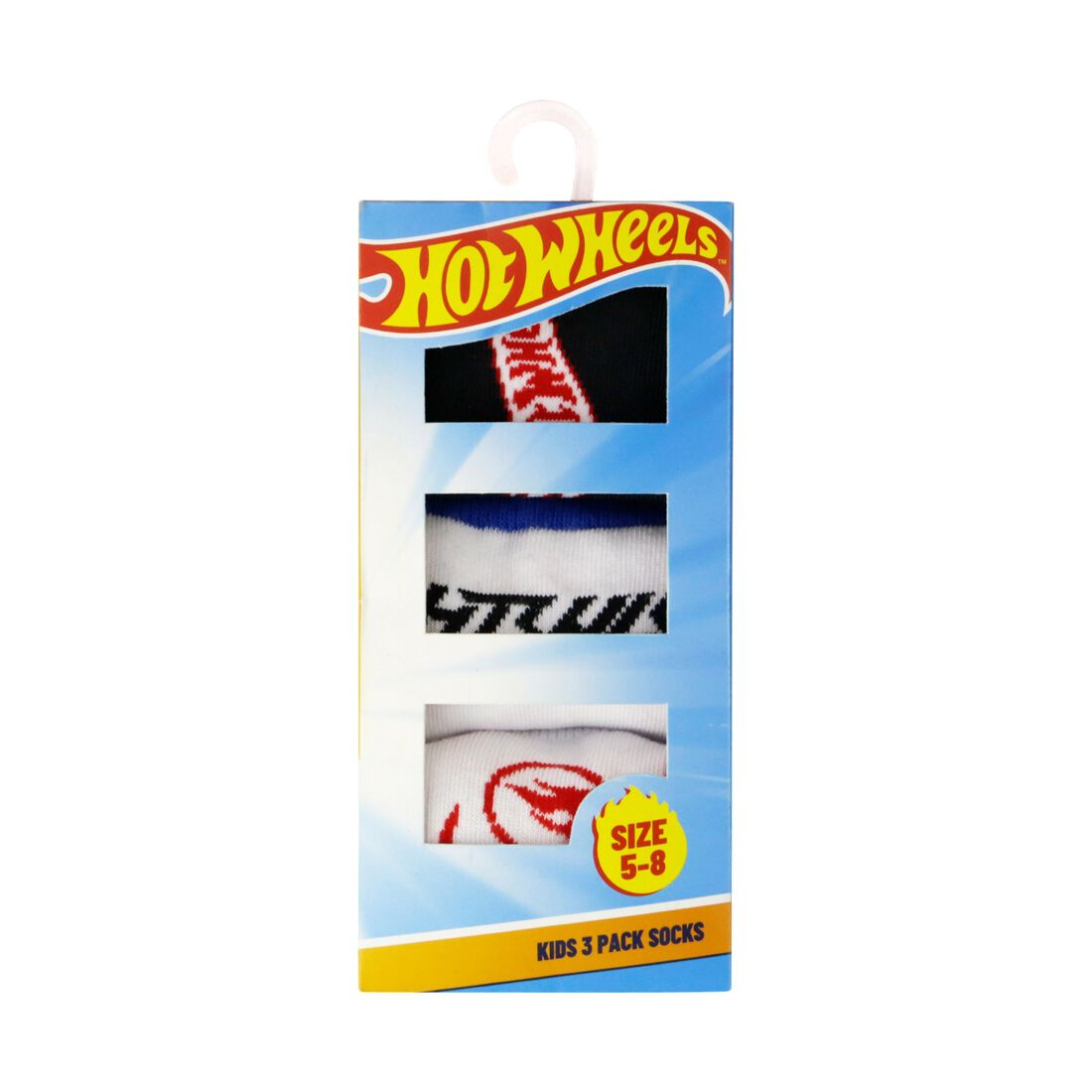 Hot Wheels Kids Socks 3 Pack Size 5-8, , scaau_hi-res