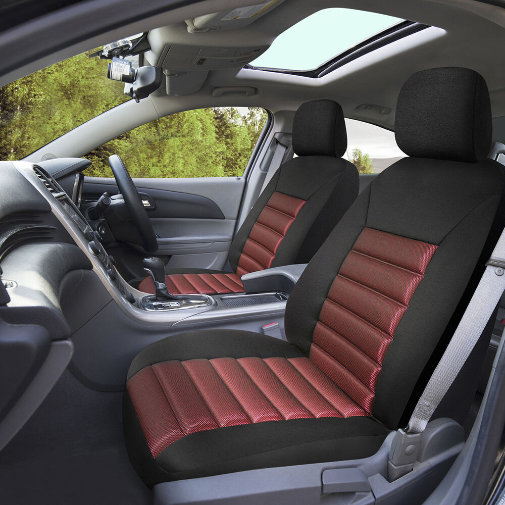 SCA Memory Foam Seat Covers Red Adjustable Headrests Airbag Compatible