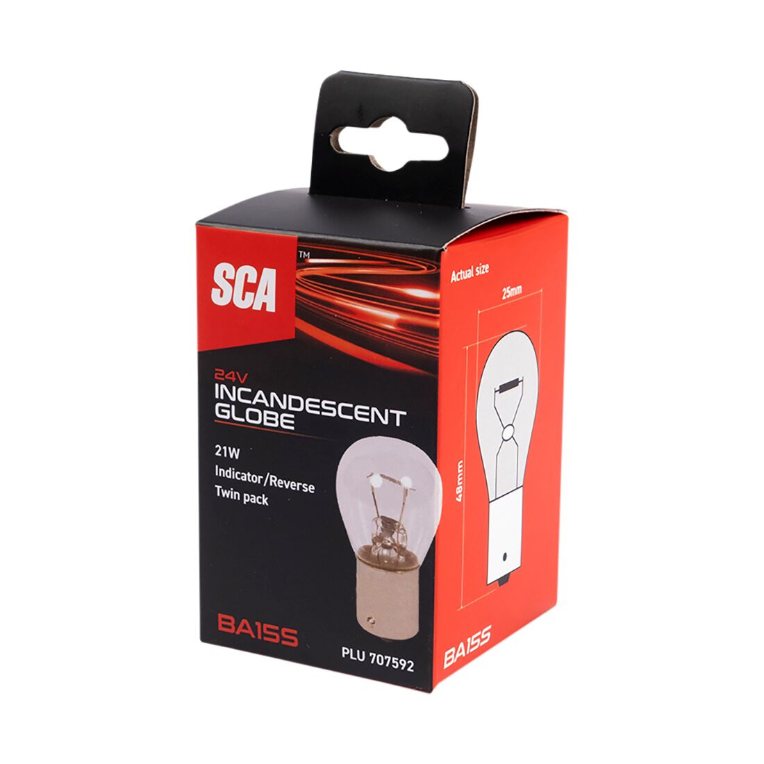 SCA Incandescent Globe - P21W 24V 21W - 2 Pack, , scaau_hi-res