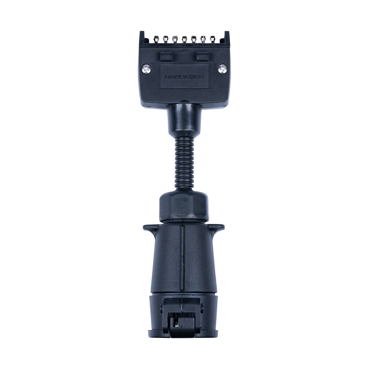 Hardkorr Trailer Adaptor - 7 Pin Flat Plug to 7 Pin Large Round Socket, , scaau_hi-res