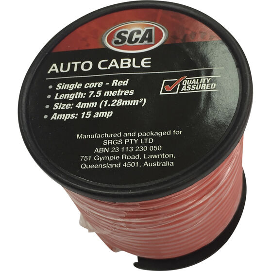 SCA Auto Cable - 7.5m, 4mm, Low Tension, Red, , scaau_hi-res