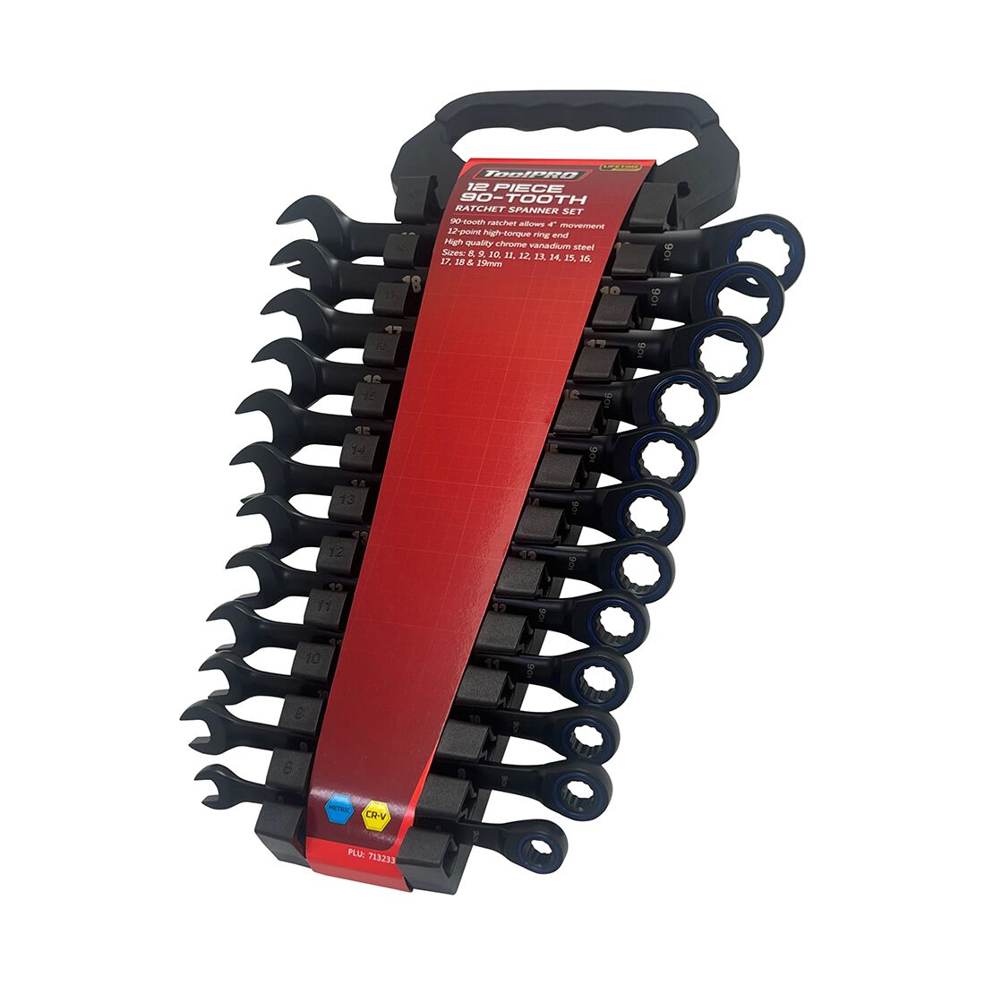 ToolPRO 12PC 90T Ratchet Spanner Set, , scaau_hi-res