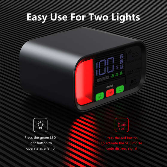 CAROSS T19 12V 1600A Smart Lithium Jump Starter With Built-in 2 Mode LED Worklight, , scaau_hi-res