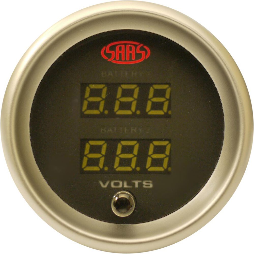 Gauge Black Face, 52mm, Digital Dual Volt Supercheap Auto