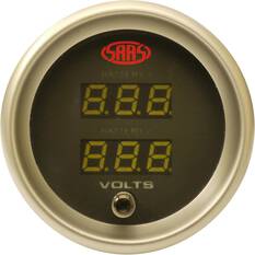 SAAS Gauge Black Face, 52mm, Digital Dual Volt, , scaau_hi-res