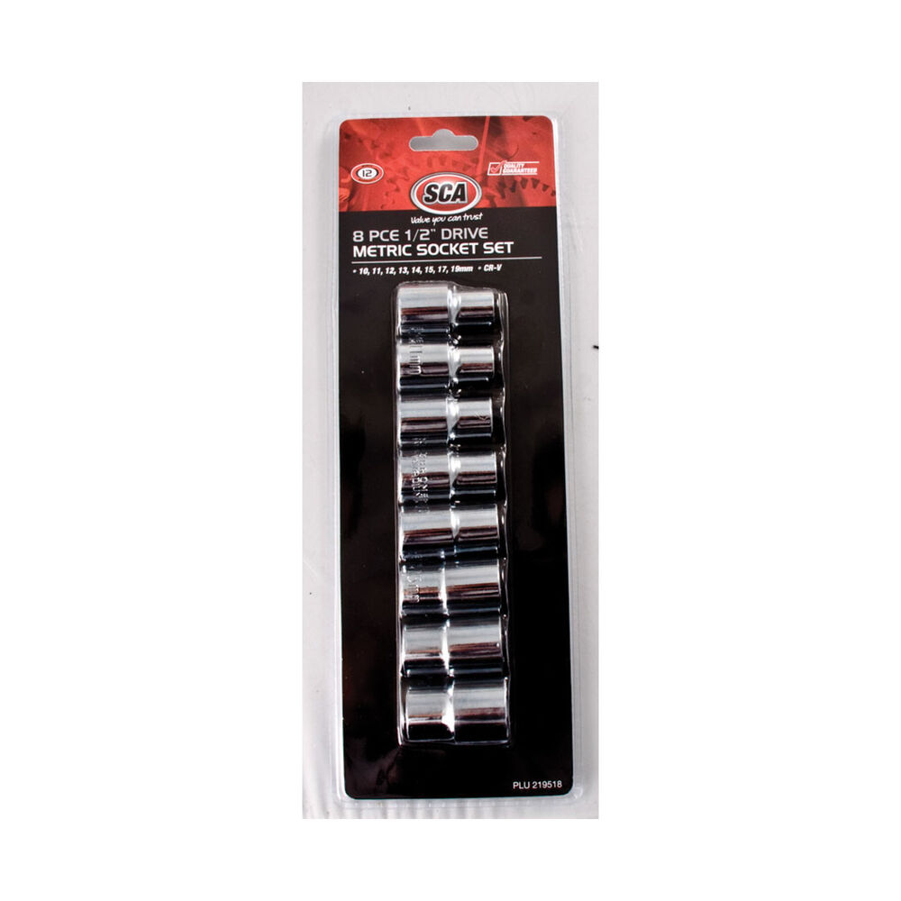 SCA Socket Set 1/2" Drive Metric 8 Piece Supercheap Auto