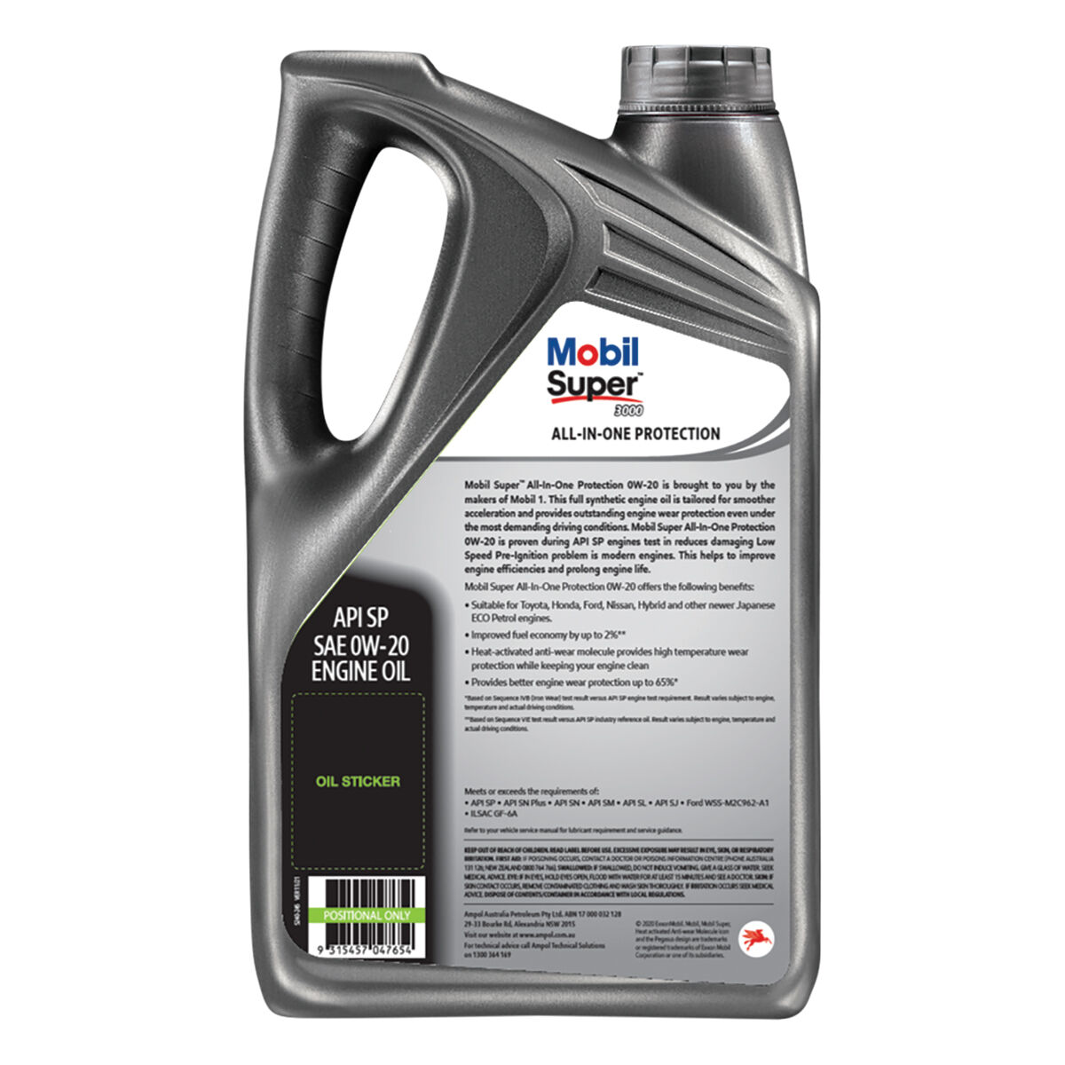 Mobil Super 3000 Engine Oil 0W-20 5 Litre, , scaau_hi-res
