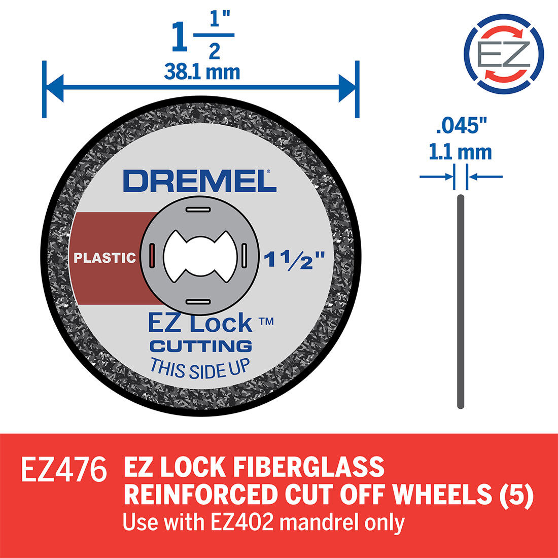 Dremel 5pk Ez Lock 38mm Plastic Cut Off Wheel Disc, , scaau_hi-res