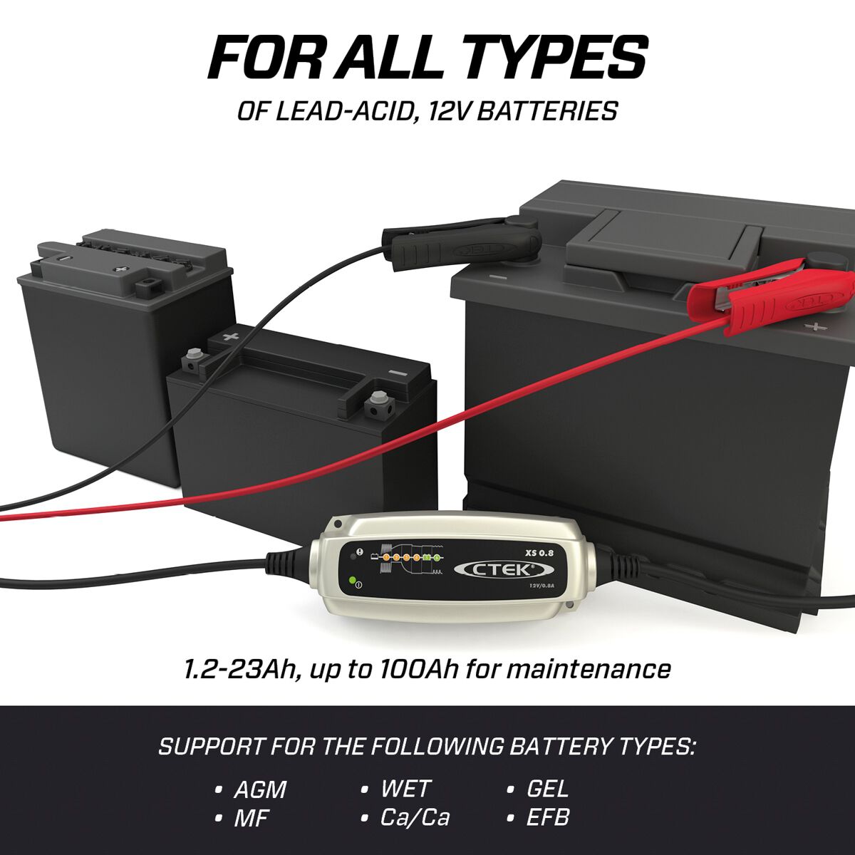 C-Tek Battery Charger 12V 0.8 Amp 6 Stage - XS0.8, , scaau_hi-res
