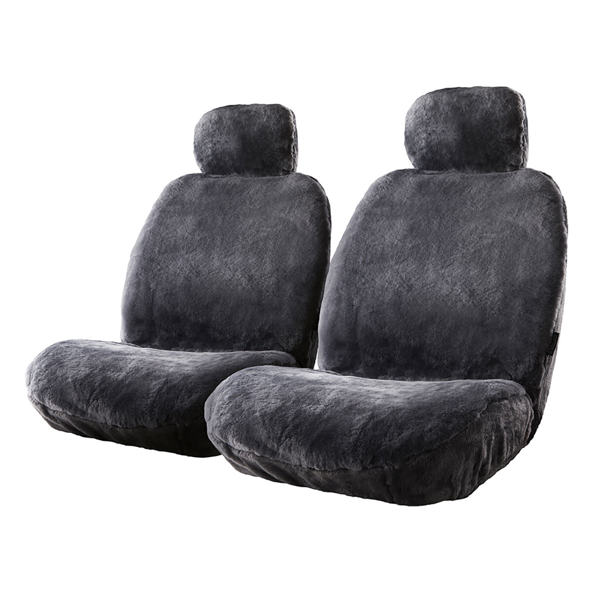 Gold CLOUDLUX Sheepskin Seat Covers Slate Adjustable Headrests