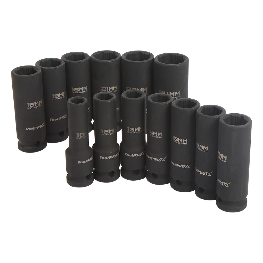 ToolPROX Impact Socket Set 1/2" Drive Metric 13 Piece Supercheap Auto