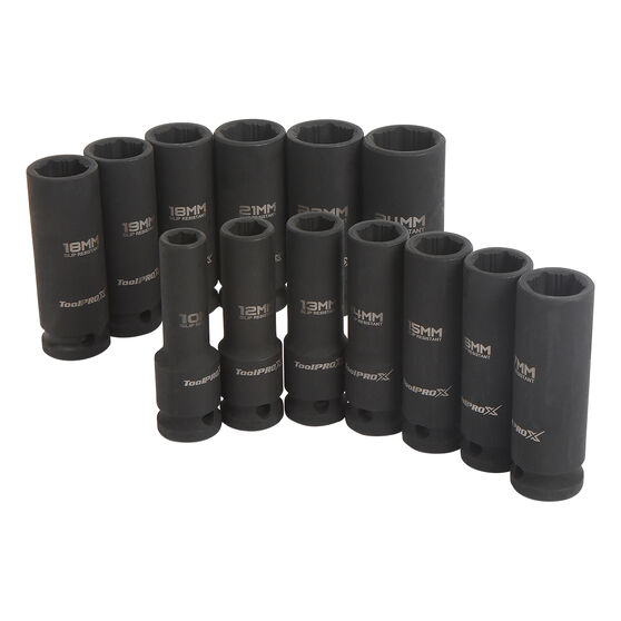 ToolPROX Impact Socket Set 1/2" Drive Metric 13 Piece Supercheap Auto