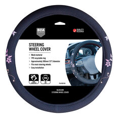 SCA Steering Wheel Cover - Blossom Mesh, Black/Orange/Purple, 380mm diameter, , scaau_hi-res