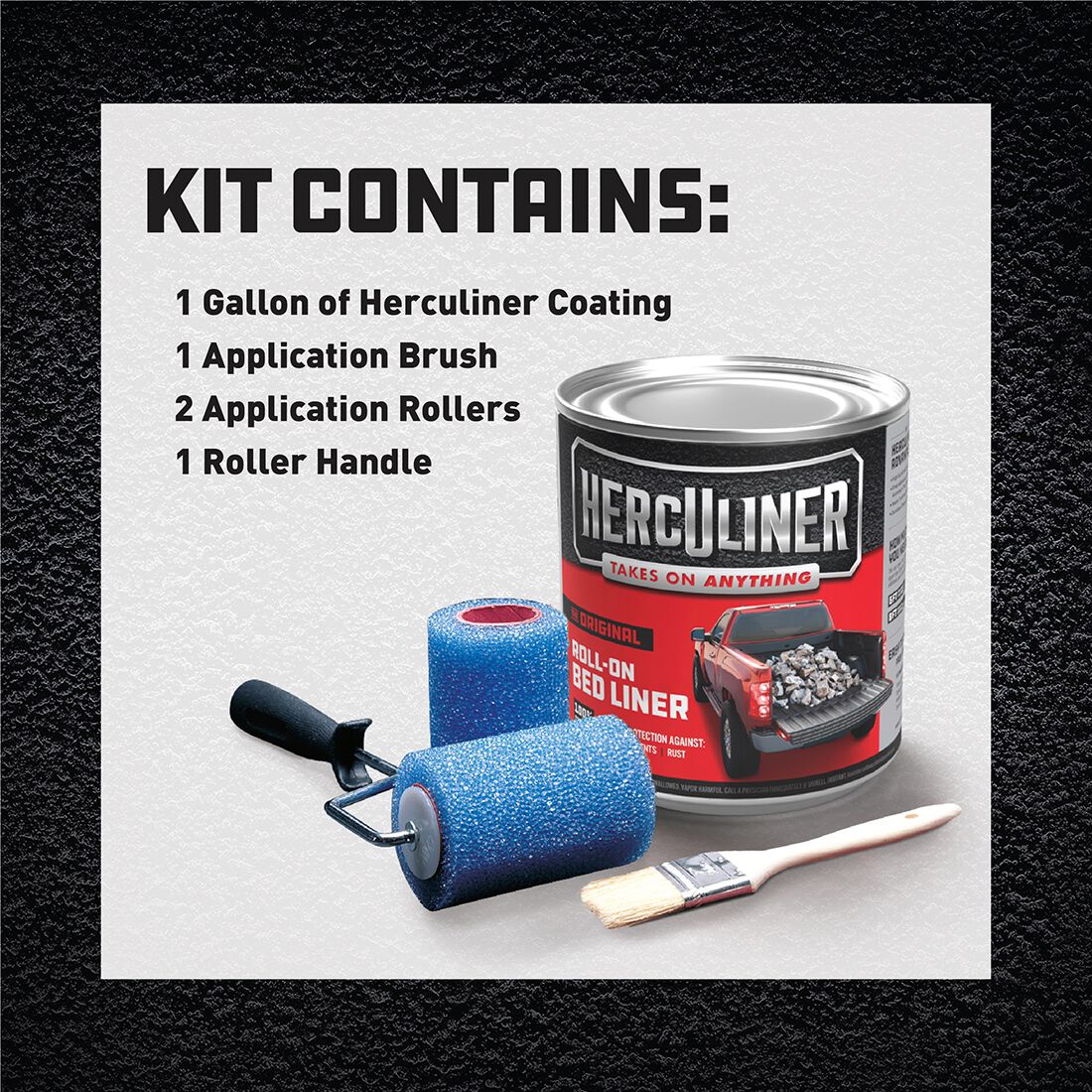 Herculiner Bed Liner Protective Coating Kit with Rollers 3.78 Litres, , scaau_hi-res