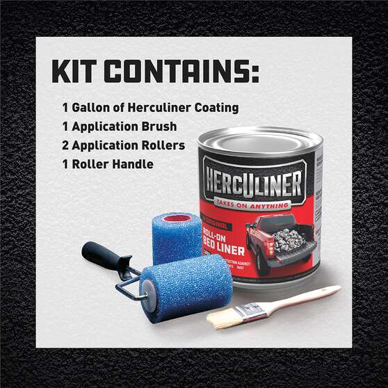 Herculiner Bed Liner Protective Coating Kit with Rollers 3.78 Litres, , scaau_hi-res