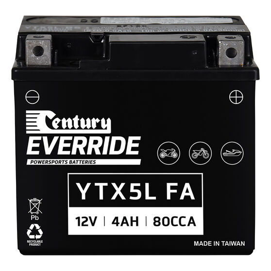 Century Powersports Battery YTX5L-BS FA, , scaau_hi-res
