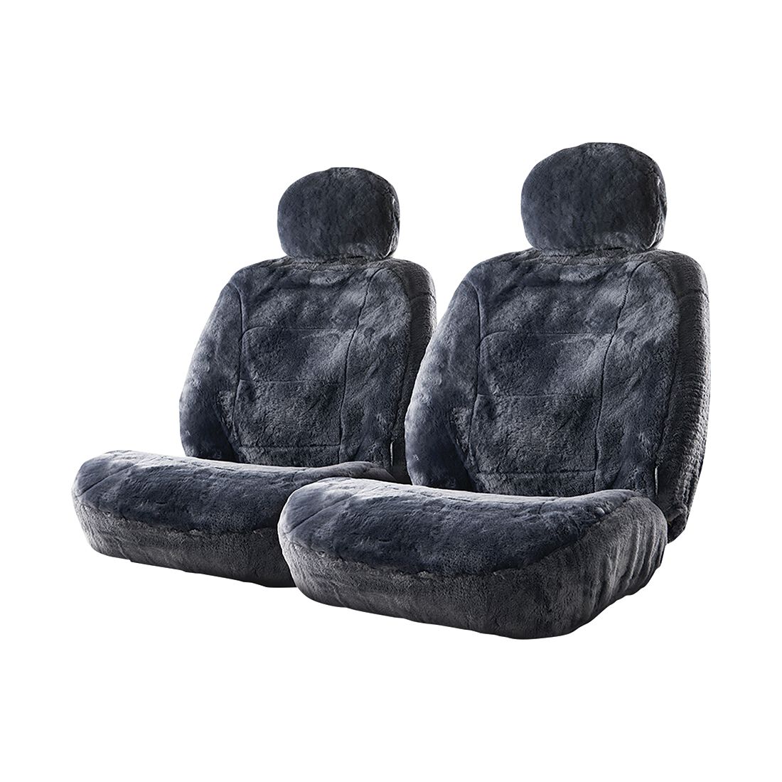 Silver CLOUDLUX Sheepskin Seat Covers - Slate Adjustable Headrests Size 30 Airbag Compatible, , scaau_hi-res