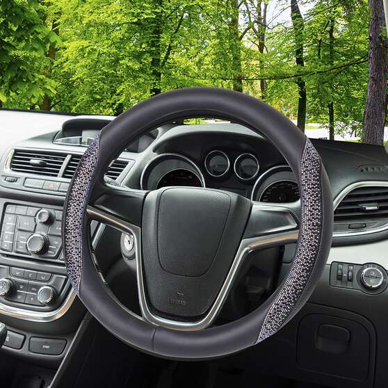 SCA Ombre Bling Leather Look Steering Wheel Cover and Seat Belt Buddies, , scaau_hi-res