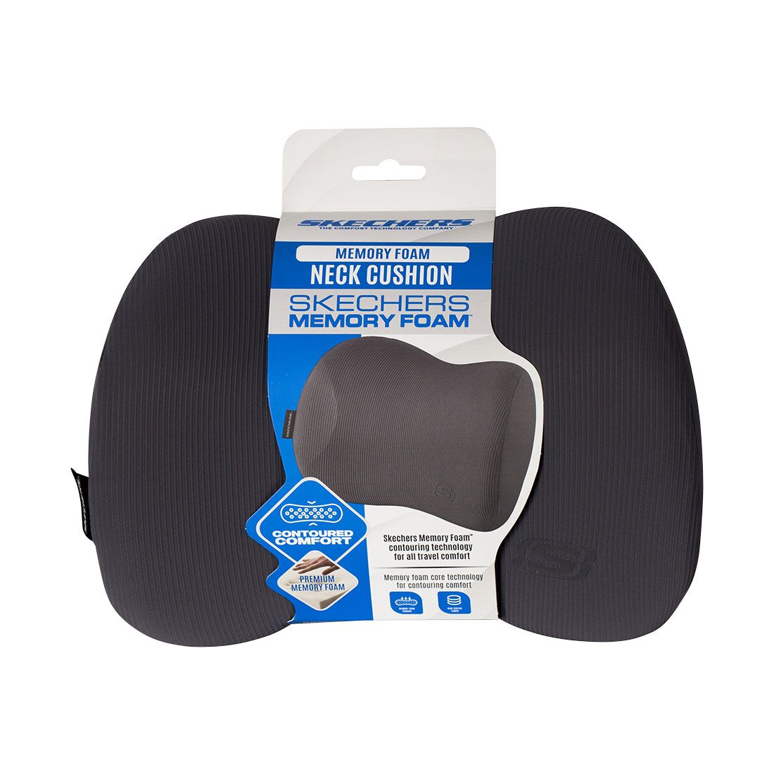 Skechers Memory Foam Charcoal Neck Cushion, , scaau_hi-res