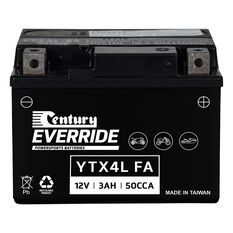 Century Powersports Battery YTX4L-BS FA, , scaau_hi-res