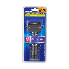 Narva Trailer Adaptor 7 Pin Large Round Socket to 7 Pin Flat Plug, , scaau_hi-res