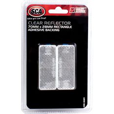 SCA Reflector - Clear, 70 x 28mm, Rectangle, 2 Pack, , scaau_hi-res