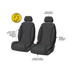 Tradies Canvas Ready Made Seat Covers Front Pair Grey suits Ranger, , scaau_hi-res